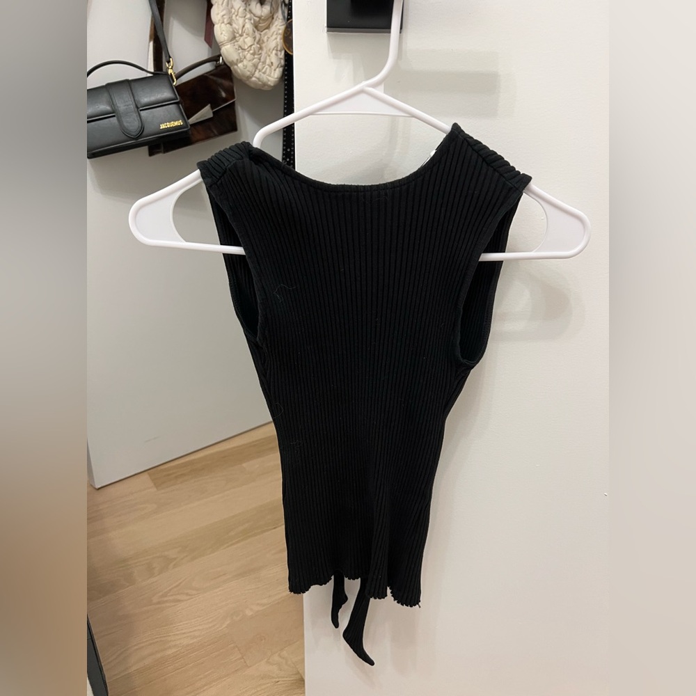 Zara Black Knit Open Back Tank Top